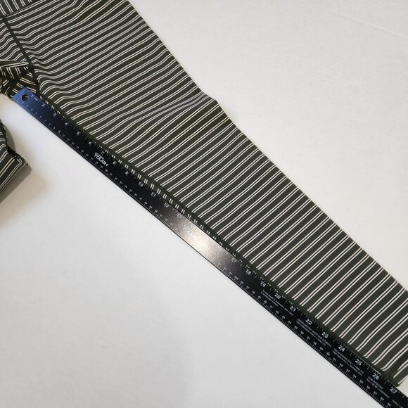 Glyder Sultry Figure Enhancing‎ Leggings Womens L Moss Oatmilk Striped Active - Picture 7 of 10